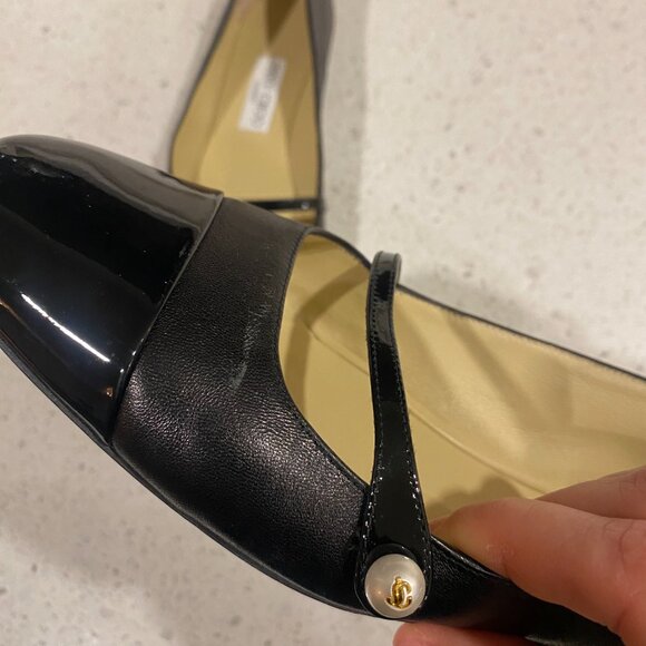 JIMMY CHOO Elisa leather ballerina shoes - Picture 7 of 8